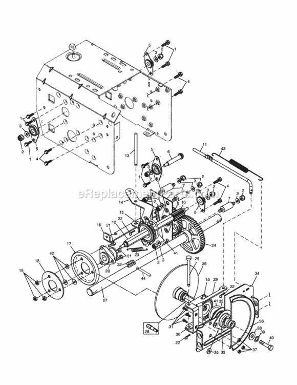 Drive Diagram and Parts List for 2004 Husqvarna Snow Blower
