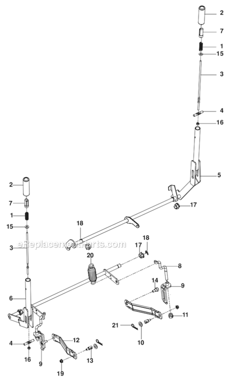 Brake Lift Diagram and Parts List for  Husqvarna Lawn Mower