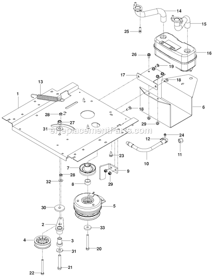 Engine Plate Diagram and Parts List for  Husqvarna Lawn Mower