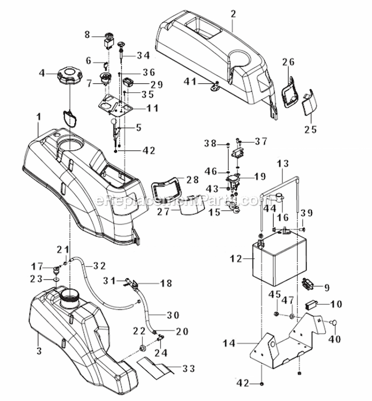 Ignition Diagram and Parts List for  Husqvarna Lawn Mower