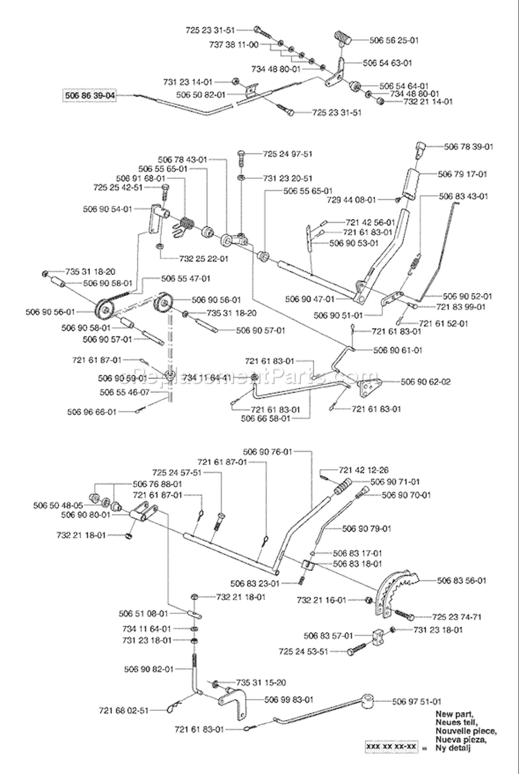 Page J Diagram and Parts List for Rider  2003-01 Husqvarna Lawn Tractor