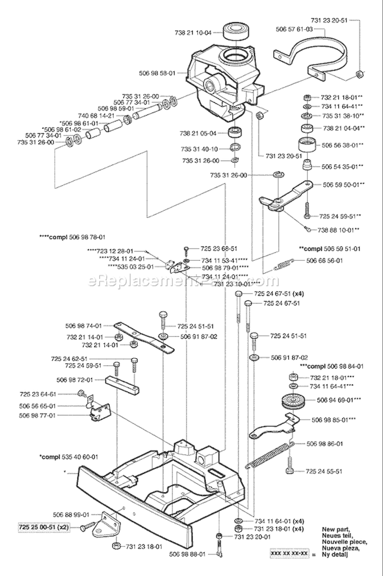 Page L Diagram and Parts List for Rider  2003-01 Husqvarna Lawn Tractor