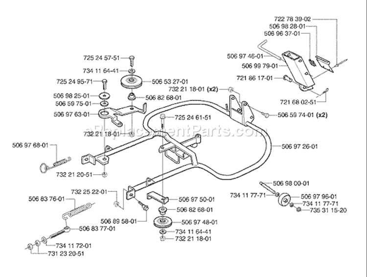Page G Diagram and Parts List for Rider  2003-01 Husqvarna Lawn Tractor