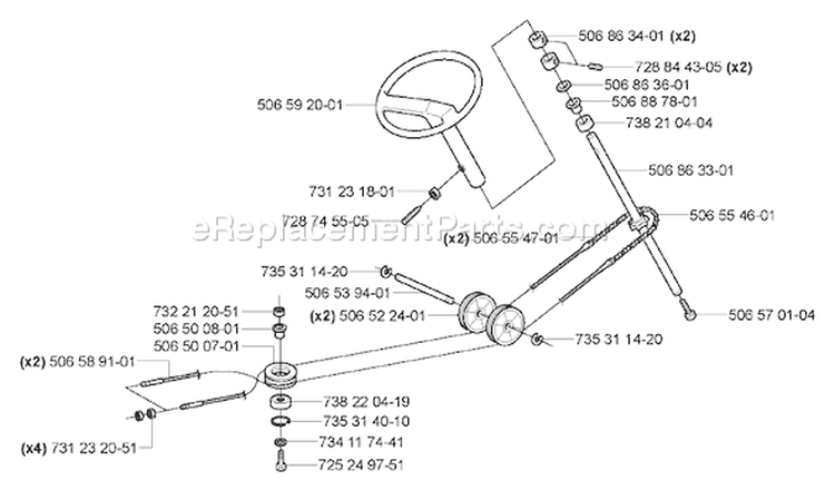 Page O Diagram and Parts List for Rider  USA -2006-01 Husqvarna Lawn Tractor