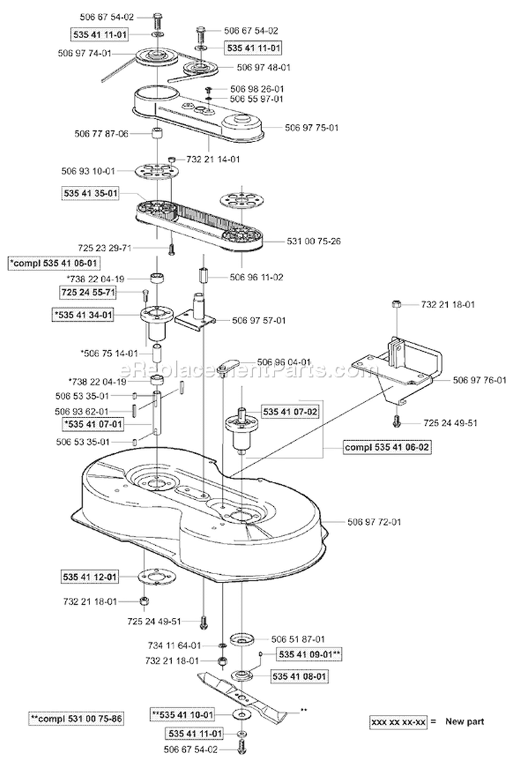 Page E Diagram and Parts List for 16 2001-01 Husqvarna Lawn Tractor