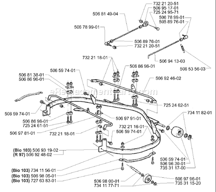 Page I Diagram and Parts List for 16 2001-01 Husqvarna Lawn Tractor