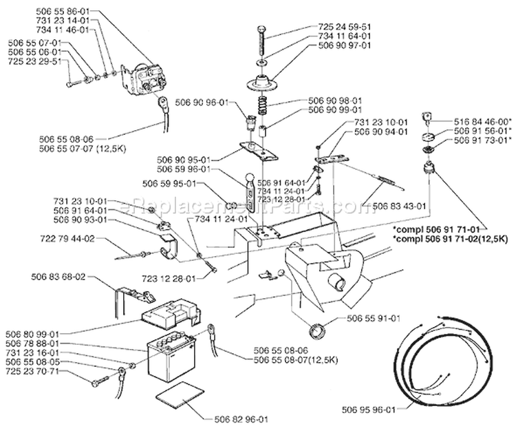 Page A Diagram and Parts List for Rider  1998-01 Husqvarna Lawn Tractor