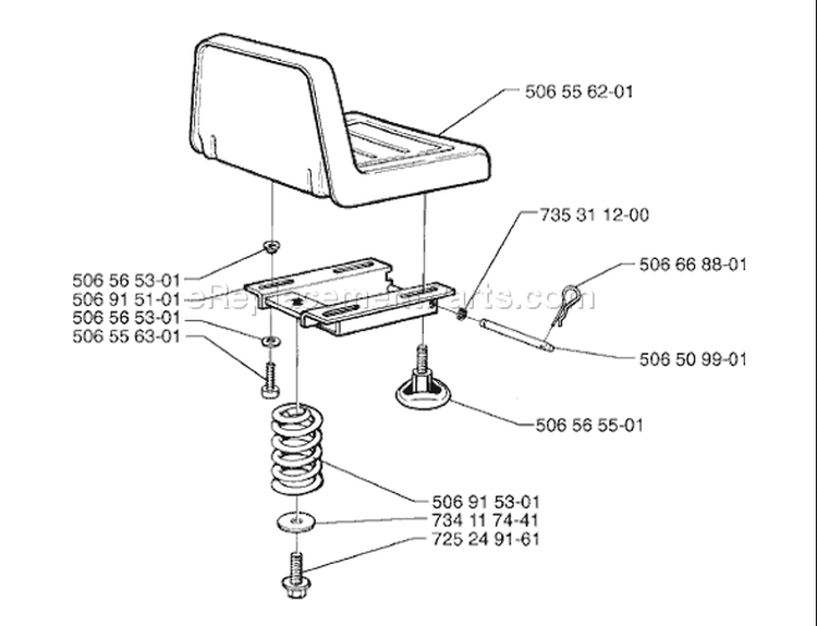 Page N Diagram and Parts List for Rider  1998-01 Husqvarna Lawn Tractor
