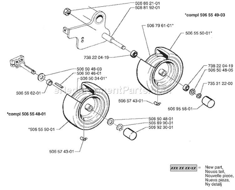 Page R Diagram and Parts List for Rider  1998-01 Husqvarna Lawn Tractor