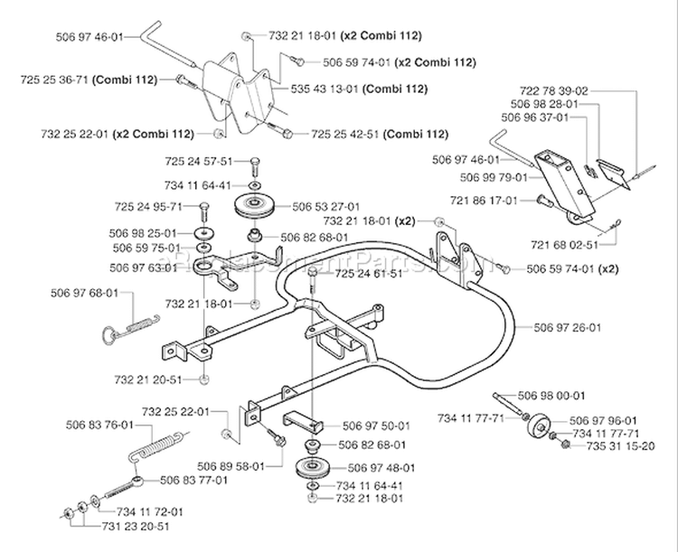 Page O Diagram and Parts List for Pro 15 2003-01 Husqvarna Lawn Tractor
