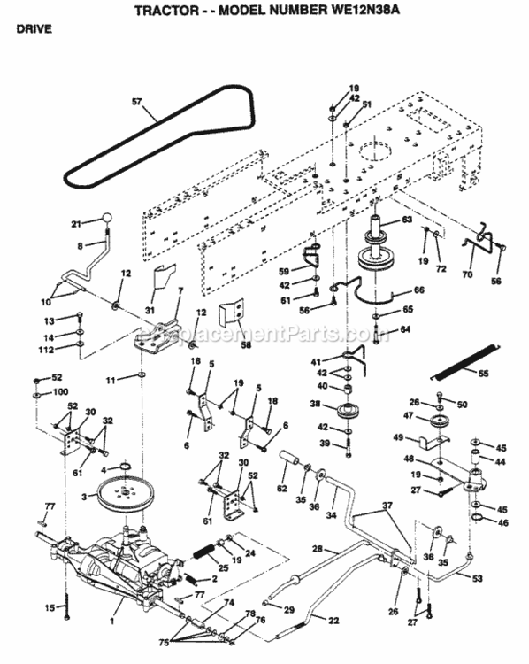 Page D Diagram and Parts List for 1999 And Before Husqvarna Lawn Tractor