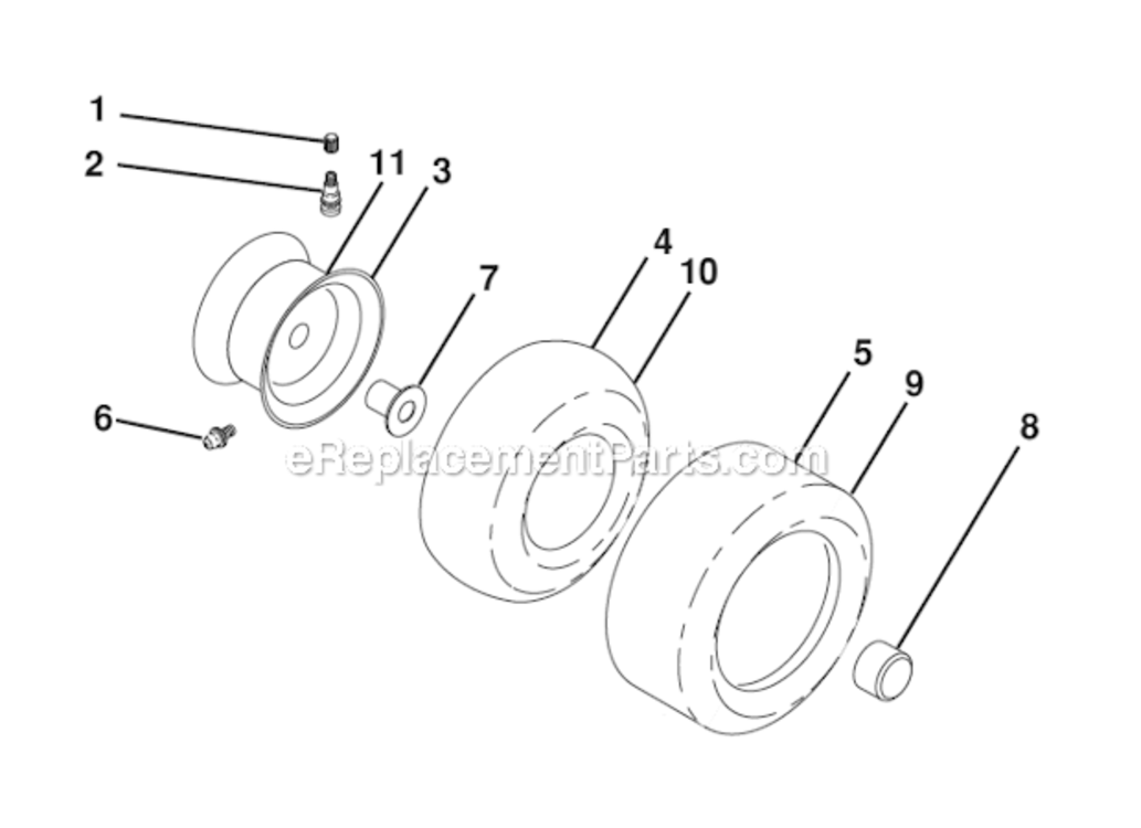 Wheels_And_Tires Diagram and Parts List for 96043015000 Husqvarna Lawn Tractor