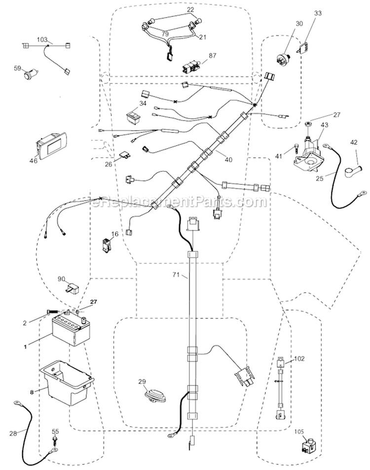 Electrical Diagram and Parts List for  Husqvarna Lawn Tractor