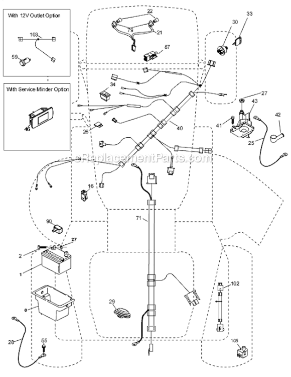 Electrical Diagram and Parts List for  Husqvarna Lawn Tractor