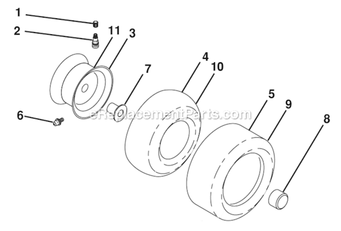 Wheels_And_Tires Diagram and Parts List for  Husqvarna Lawn Tractor