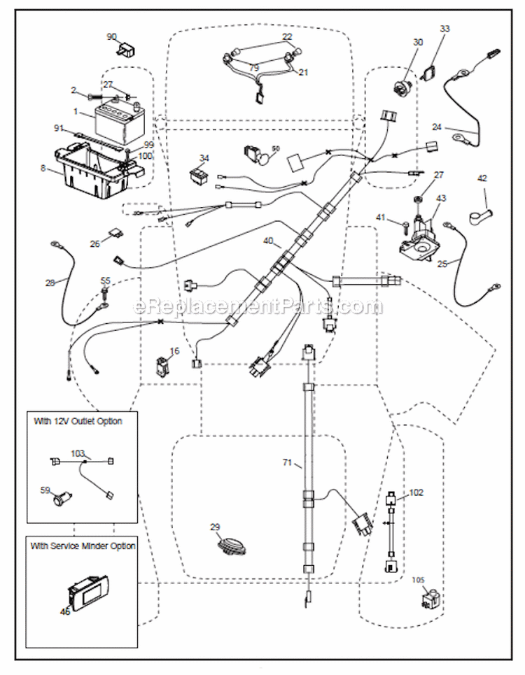 Electrical Diagram and Parts List for  Husqvarna Lawn Tractor