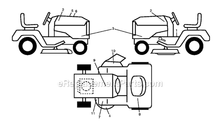 Decals Diagram and Parts List for 2011-07 - 96043011602 Husqvarna Lawn Tractor
