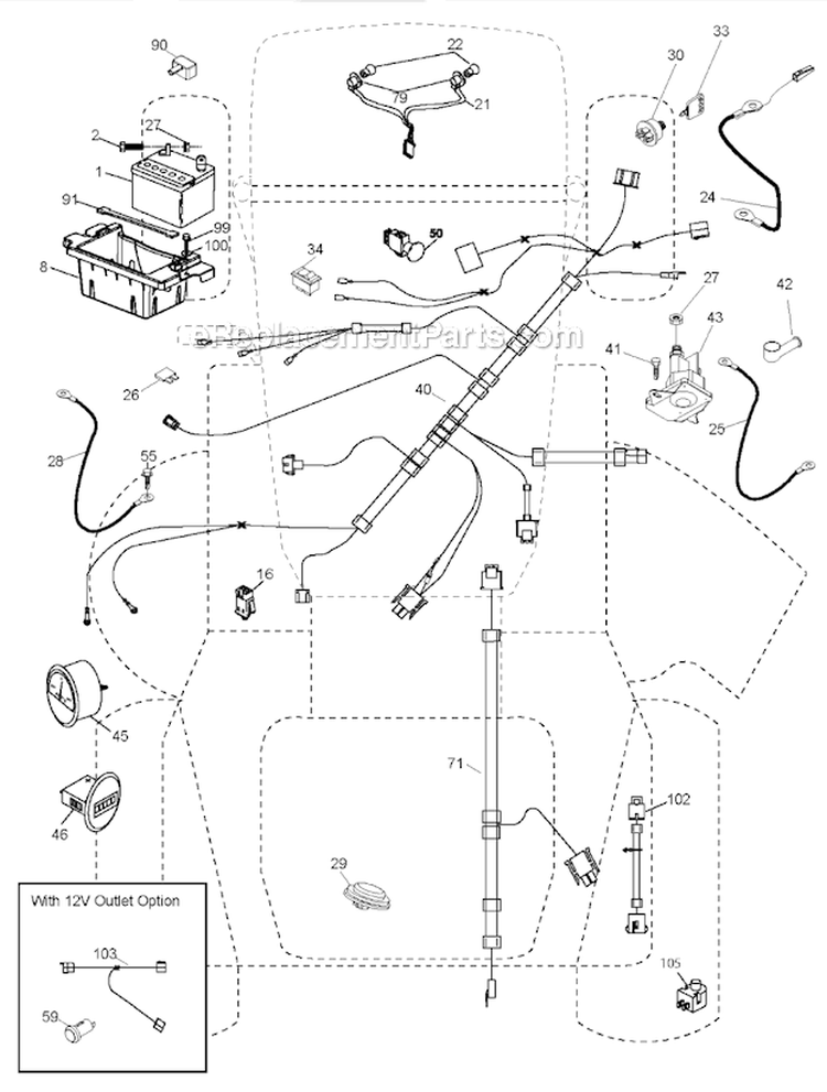Electrical Diagram and Parts List for 2011-07 - 96043011602 Husqvarna Lawn Tractor