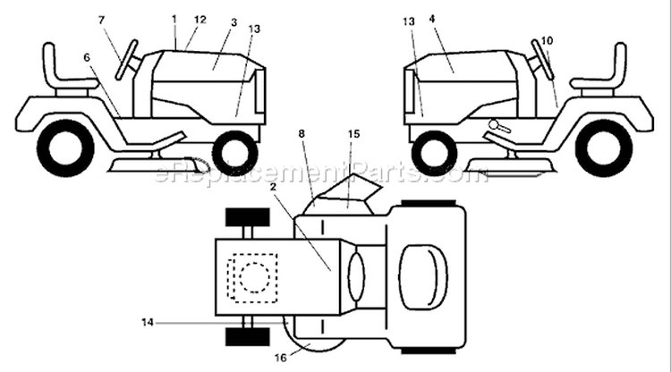 Page B Diagram and Parts List for YTH  2003-10 Husqvarna Lawn Tractor