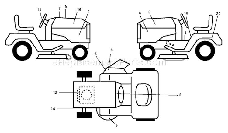 Page B Diagram and Parts List for YTH  96013000201 -2005-01 Husqvarna Lawn Tractor