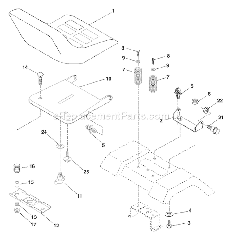Page H Diagram and Parts List for YTH  954567253 -2001-12 Husqvarna Lawn Tractor