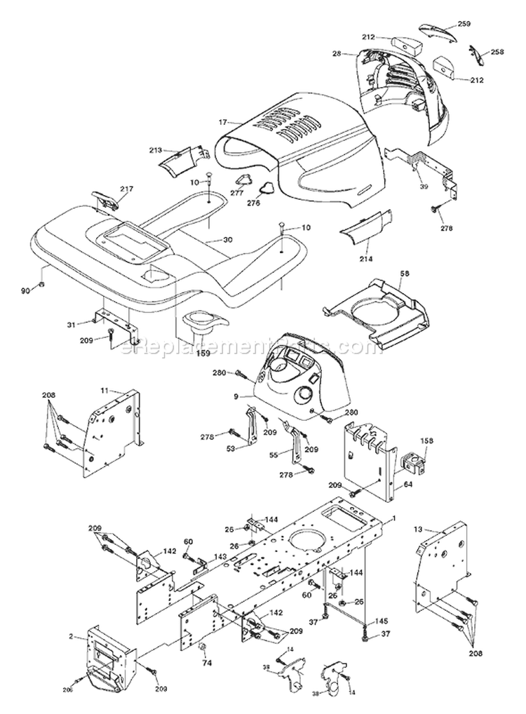 Page A Diagram and Parts List for YTH  96013000200 -2004-11 Husqvarna Lawn Tractor