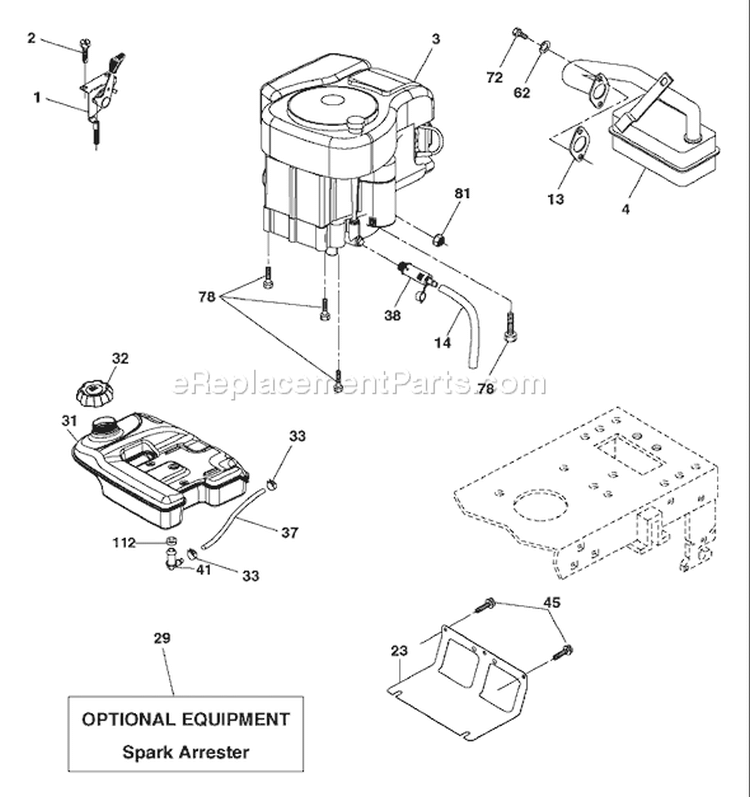 Page E Diagram and Parts List for YTH  96013000200 -2004-11 Husqvarna Lawn Tractor