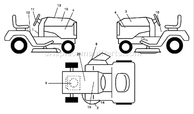 Page B Diagram and Parts List for YTH  96013000700 -2005-09 Husqvarna Lawn Tractor