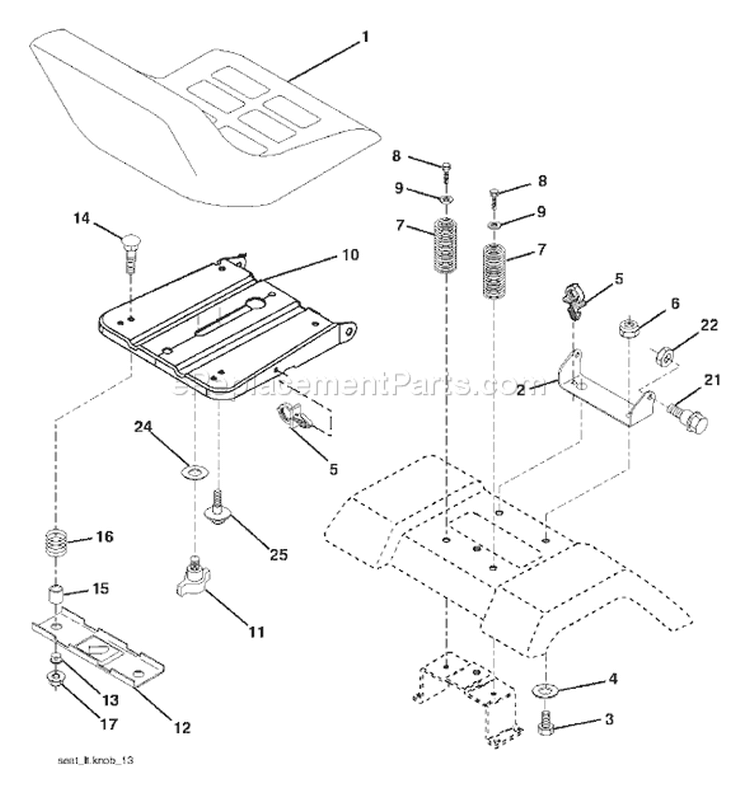 Page H Diagram and Parts List for YTH  96013000700 -2005-09 Husqvarna Lawn Tractor