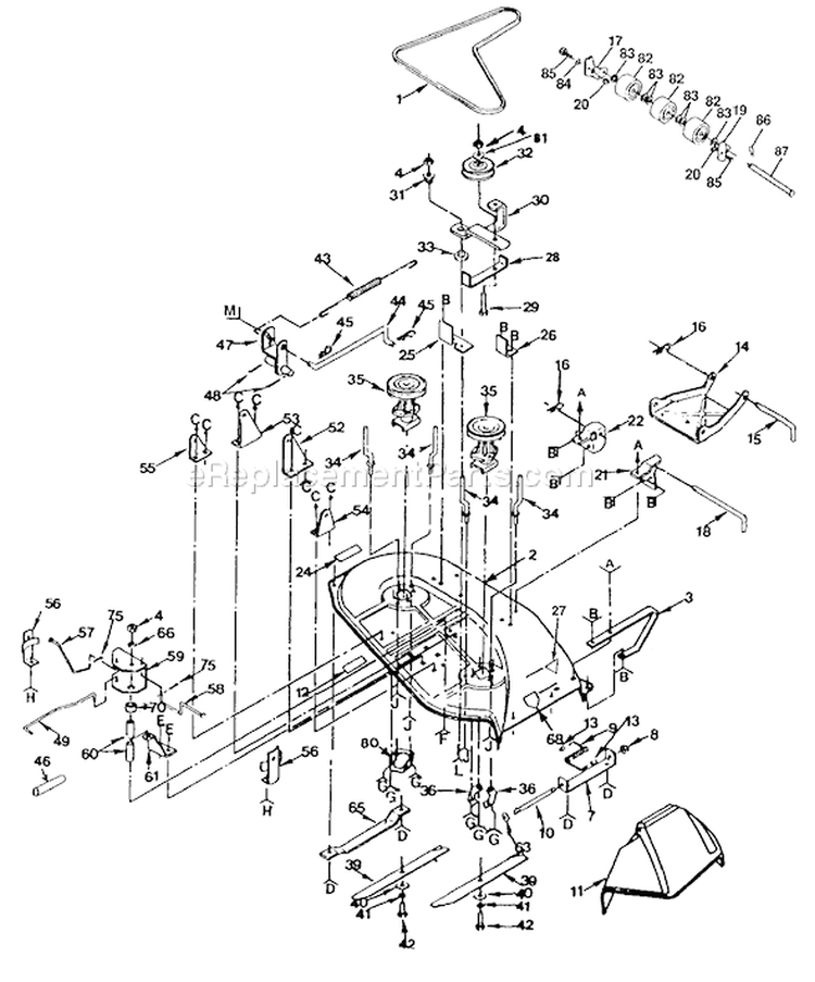 Page J Diagram and Parts List for YT 120 1990-01 Husqvarna Lawn Tractor