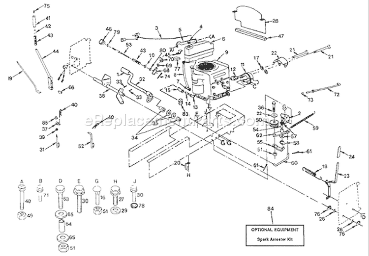Page L Diagram and Parts List for YT 120 1990-01 Husqvarna Lawn Tractor