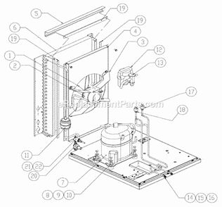 Air Cooled Diagram and Parts List for  Ice-O-Matic Ice Maker