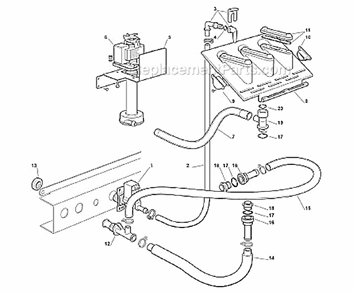 Water System Diagram and Parts List for  Ice-O-Matic Ice Maker