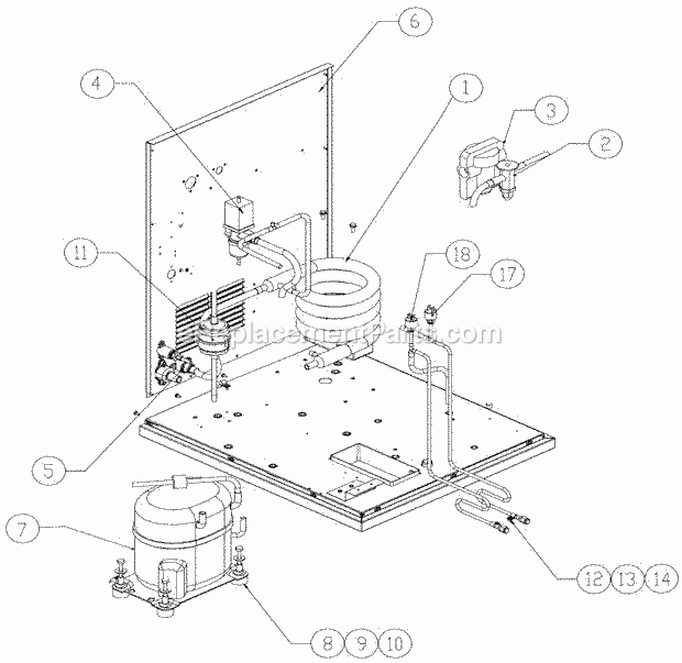 Water Cooled Diagram and Parts List for  Ice-O-Matic Ice Maker