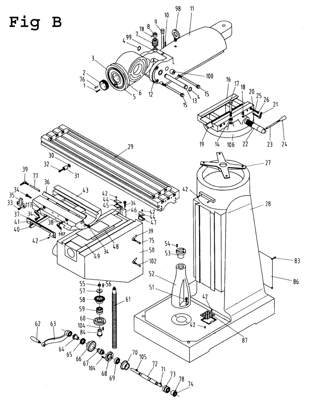 Fig-3 Diagram and Parts List for 690072 Jet Mill