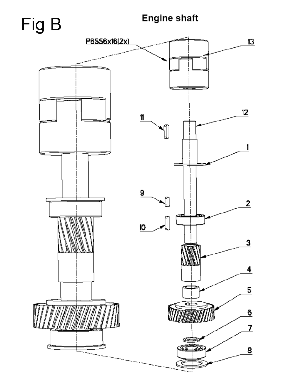 Fig-2 Diagram and Parts List for  Jet Drill Press