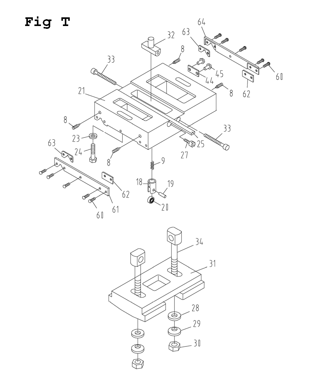 Fig-20 Diagram and Parts List for 321854 Jet Lathe
