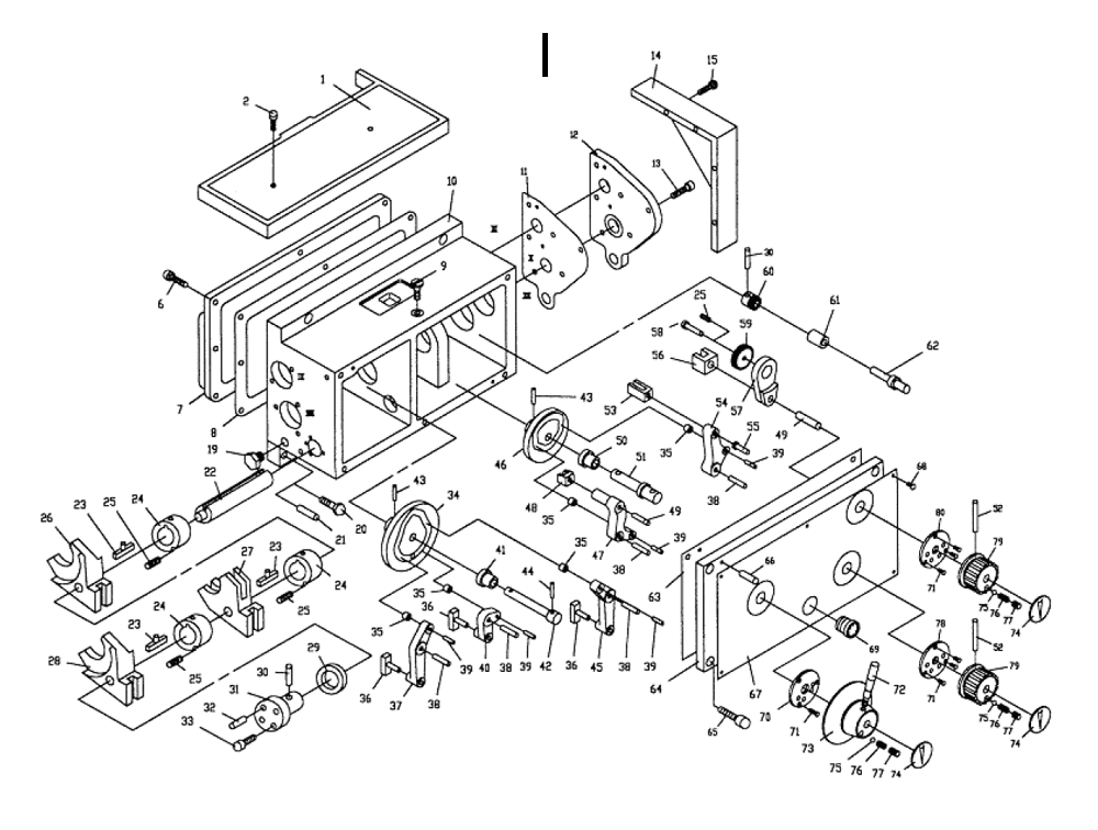 Fig-9 Diagram and Parts List for  Jet Lathe