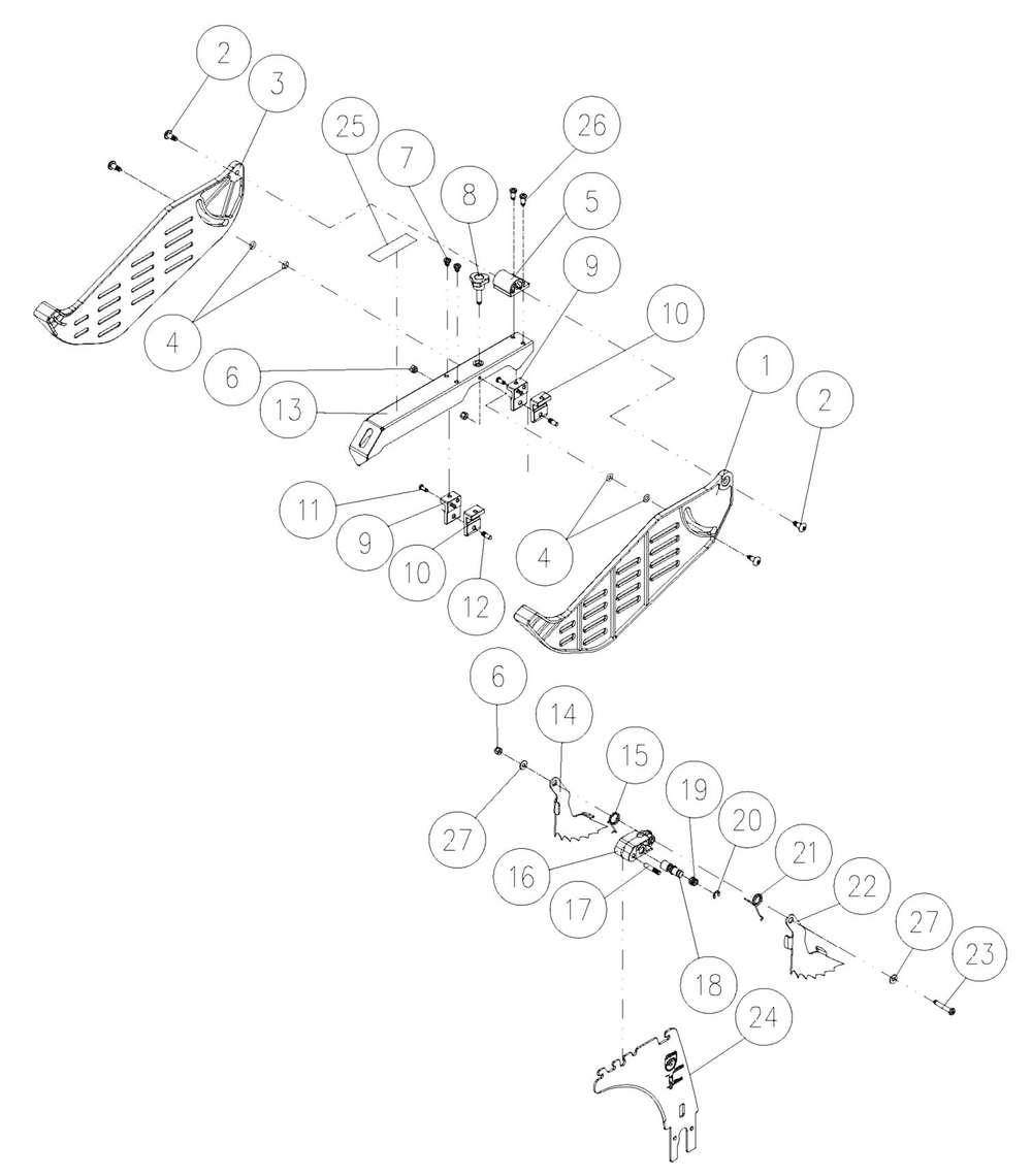 Blade Guard Assembly Diagram and Parts List for  Jet Table Saw