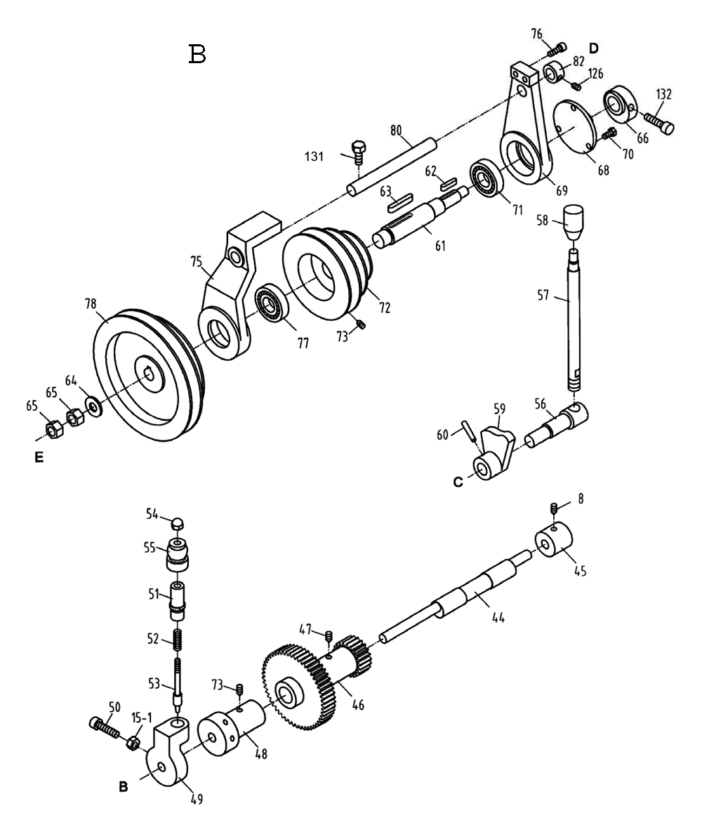 Fig-2 Diagram and Parts List for  Jet Lathe