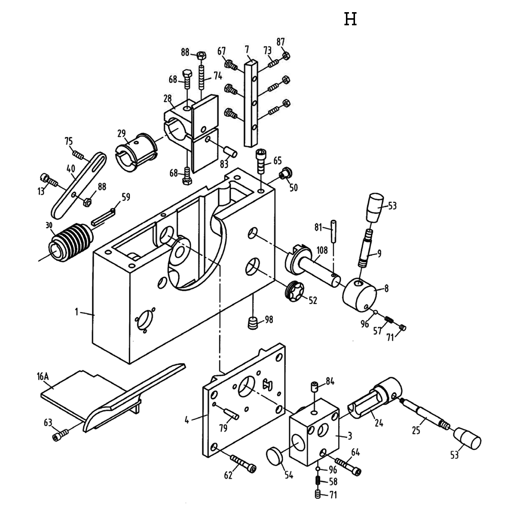 Fig-8 Diagram and Parts List for  Jet Lathe