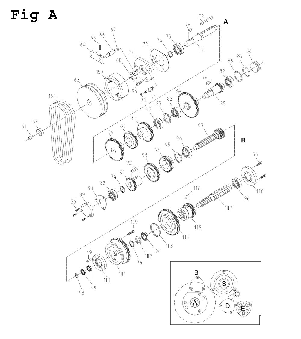 Fig-1 Diagram and Parts List for 321577 Jet Lathe