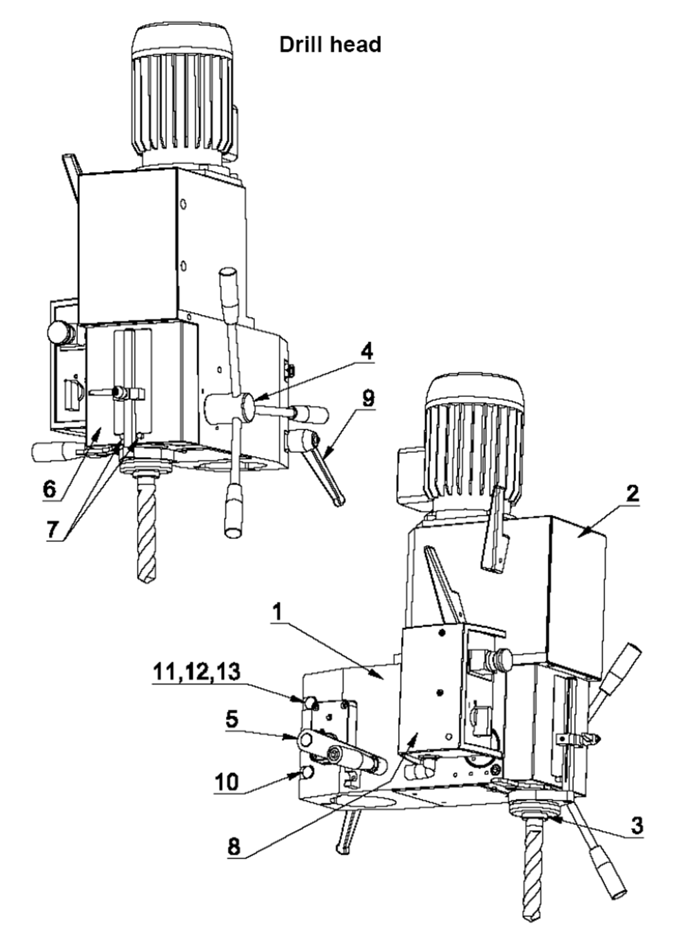 Fig-0 Diagram and Parts List for  Jet Drill Press