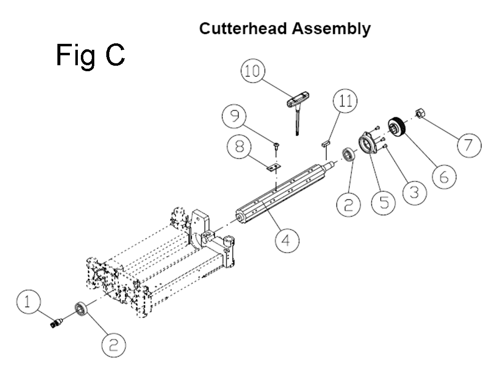 Fig-3 Diagram and Parts List for  Jet Planer Jointer