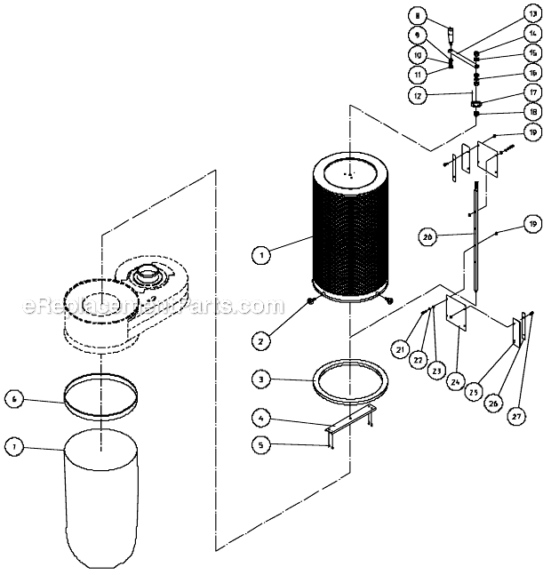 Page B Diagram and Parts List for 708642 Jet Dust Collector