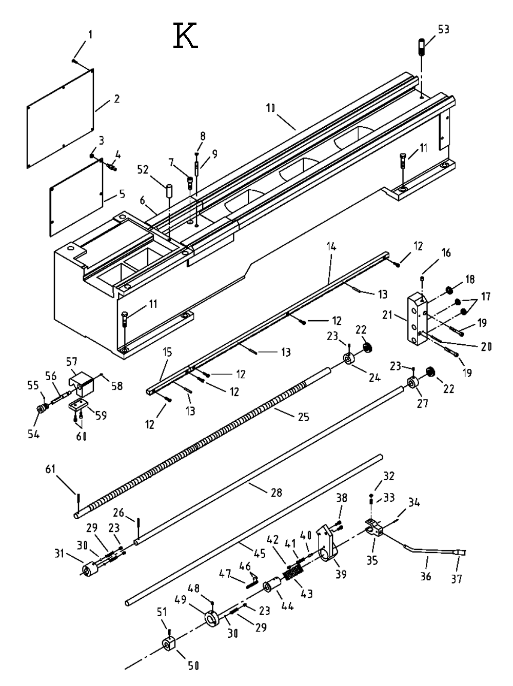 Fig-11 Diagram and Parts List for  Jet Lathe