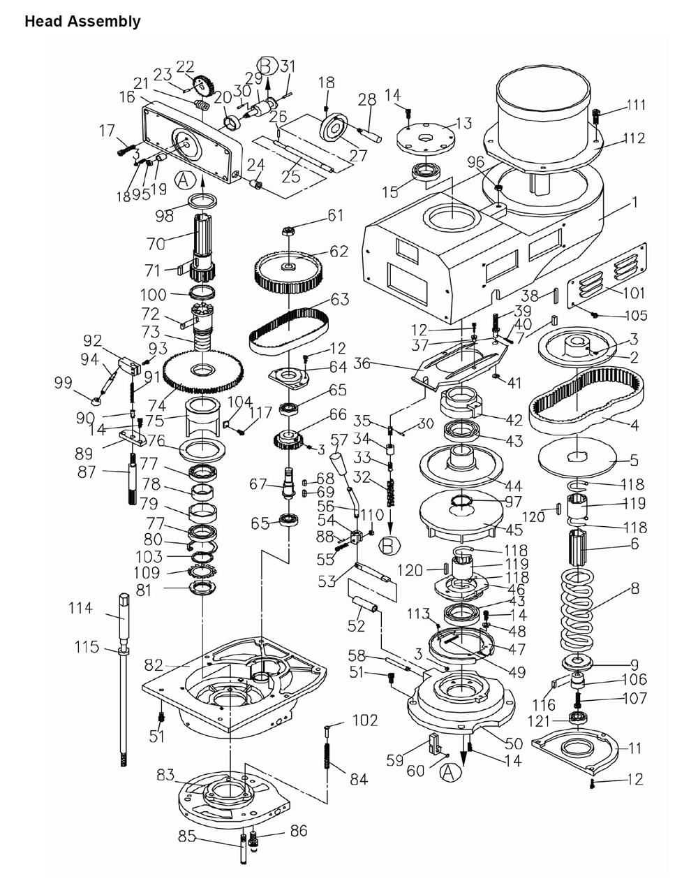 Fig-0 Diagram and Parts List for 690251 Jet Mill