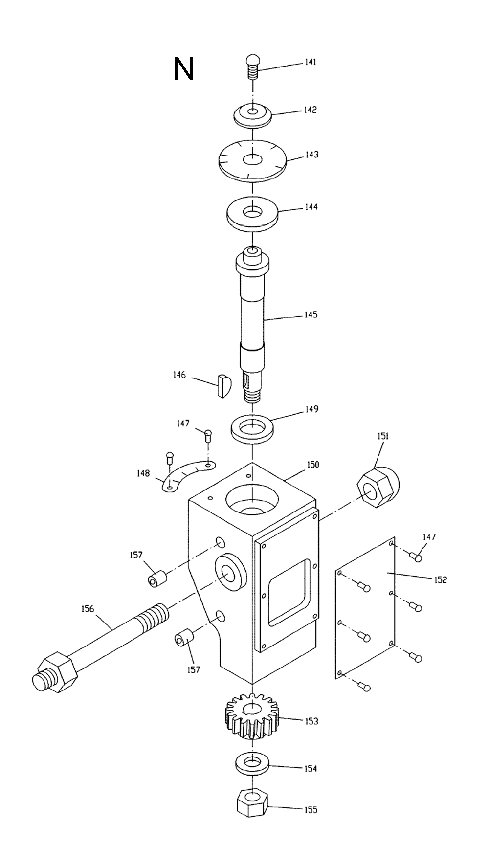 Fig-14 Diagram and Parts List for  Jet Lathe