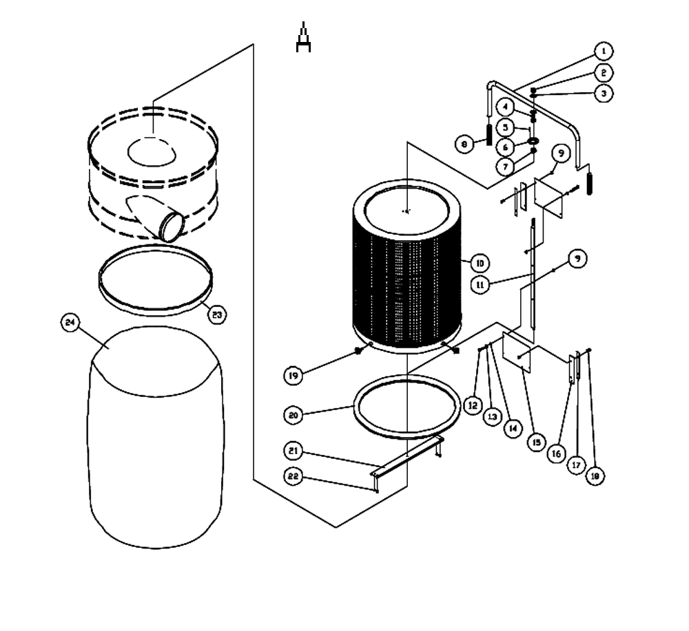 Fig-1 Diagram and Parts List for  Jet Dust Collector