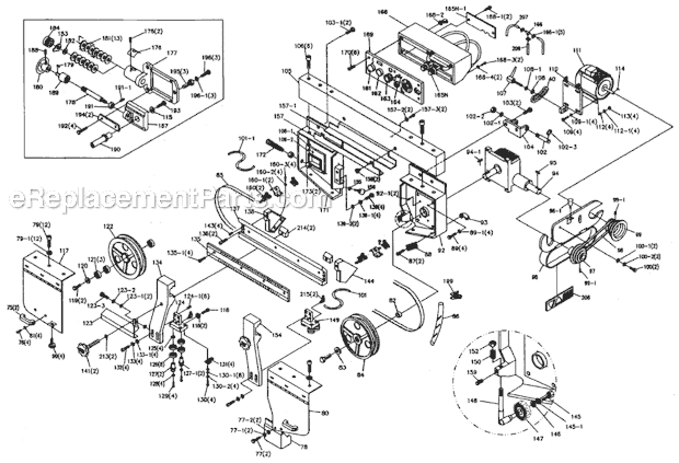 Page B Diagram and Parts List for 414473 Jet Band Saw